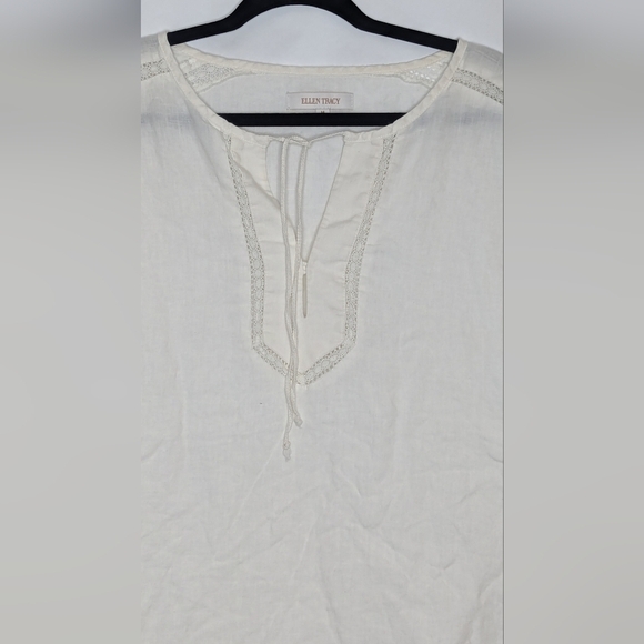 Ellen Tracy Top Linen Sheer - Picture 2 of 4